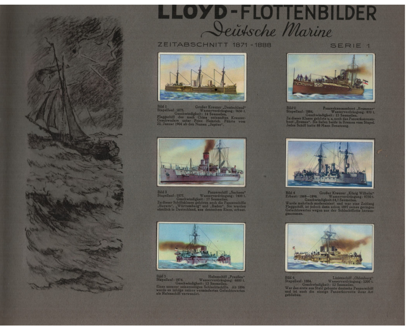 LLoyd Flottenbilder "Deutsche Marine" (1 St.) Martin Brinkmann Aktiengesellschaft - Zigarettenbilder